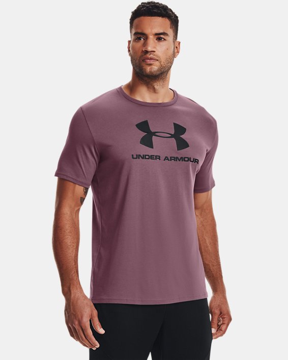 Men's UA Sportstyle Logo Short Sleeve, Purple, pdpMainDesktop image number 0